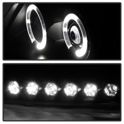 Spyder Ford F150 97-03 Projector - LED Halo Amber Reflctr LED Blk Smke PRO-YD-FF15097-1P-AM-BSM SPYDER