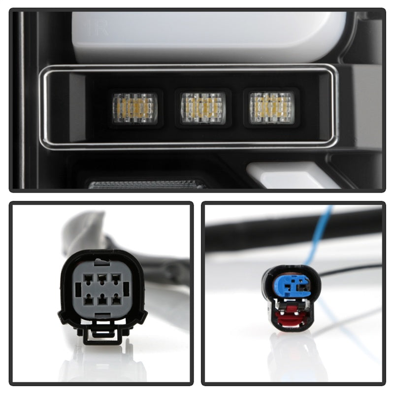 Spyder GMC Sierra 19-20 Incandescent Bulb Model Only LED Tail Lights - Black ALT-YD-GS19-LED-BK SPYDER