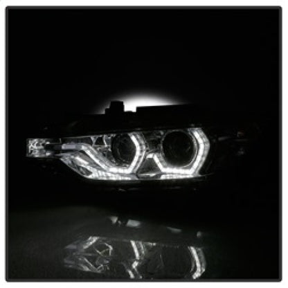 Spyder 12-14 BMW F30 3 Series 4DR Projector Headlights - LED DRL - Smoke (PRO-YD-BMWF3012-DRL-SM) SPYDER