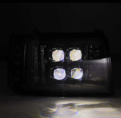 AlphaRex 880269 92-96 Ford F-Series/Bronco NOVA-Series LED Proj Headlight Alpha-Bk w/Actv Light SS & SBDRL