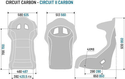 Sparco Competition Circuit II Carbon Seat (Large) - 008011ZNR