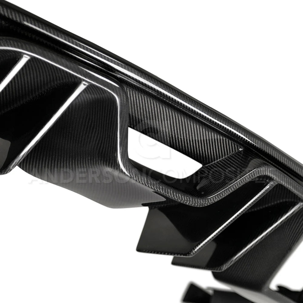 Anderson Composites 2015 - 2017 Mustang Carbon Fiber Rear Diffuser For Quad Tip Exhaust - AC-RL15FDMU-ARQ