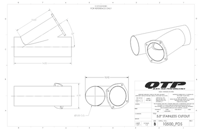 QTP 5.00 Inch Stainless Steel Exhaust Cutout (Universal) - 10500 QTP