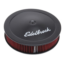 Load image into Gallery viewer, Edelbrock Pro-flo Black 14&quot; Round Air Cleaner With 3&quot; Cotton Element (Deep Flange) - 1225