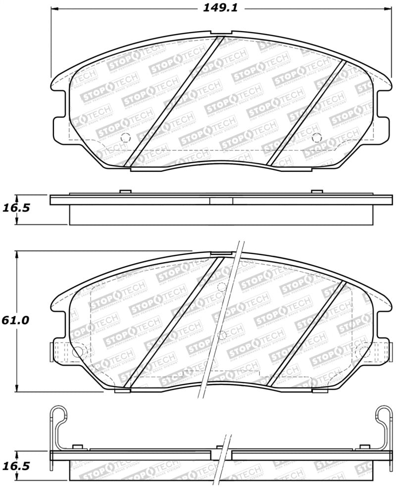 StopTech Premium Ceramic Brake Pads - 308.10130 Stoptech