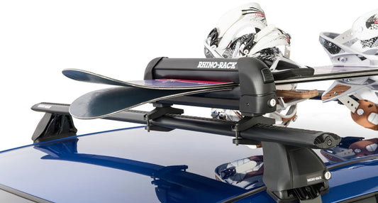 Rhino-Rack Universal Ski/Snowboard Carrier - Fits 3 Pairs of Skis or 2 Snowboards - Black Rhino-Rack