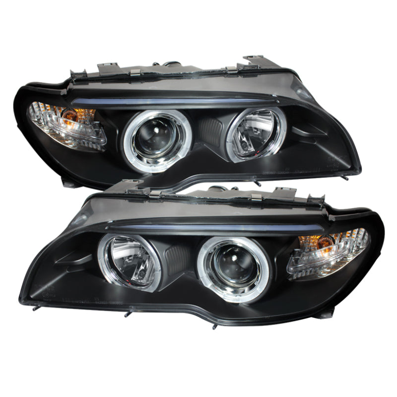 Spyder BMW E46 3-Series 04-06 2 DR Projector Halogen Model- LED Halo Blk PRO-YD-BMWE4604-2DR-HL-BK SPYDER