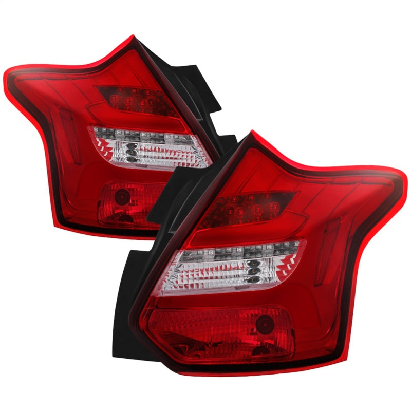 Spyder 12-14 Ford Focus 5DR LED Tail Lights - Red Clear (ALT-YD-FF12-LED-RC) SPYDER