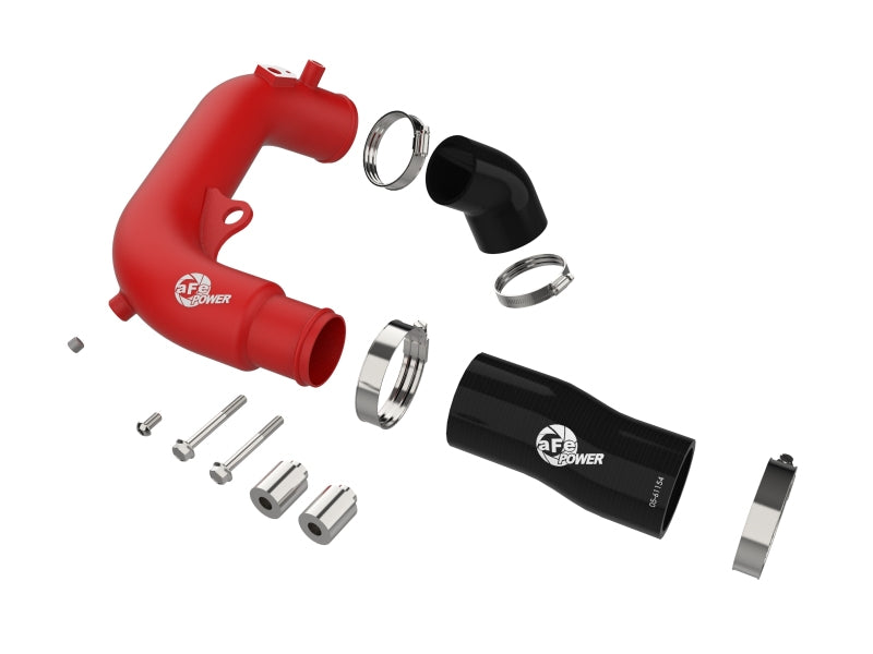 aFe BladeRunner 2-1/2 IN Aluminum Hot Charge Pipe Red - 46-20778-R