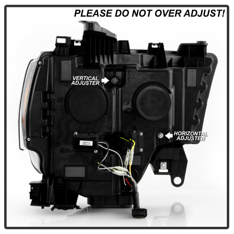 Spyder 19-22 Dodge Ram 2500/3500 (Halogen Model Only) Proj. Headlights (PRO-YD-DR19HDHALAP-SEQ-BK) SPYDER