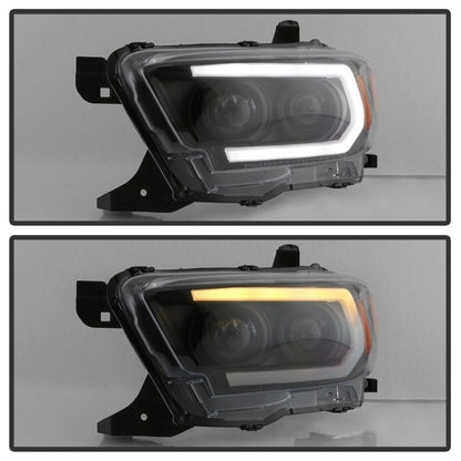 Spyder 16-18 Toyota Tacoma Projector Headlights - Seq LED Turn - Black - PRO-YD-TT16-LB-BK SPYDER