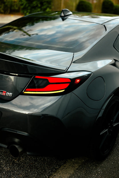 OLM Raiden LED Taillights Clear Red for 2022-2026 Subaru BRZ, Toyota GR86 - OLME.49016.1-CR
