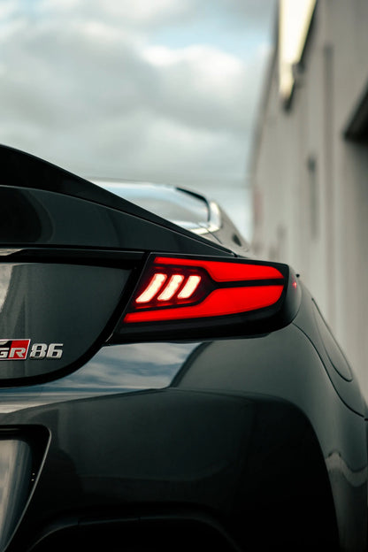 OLM Raiden LED Taillights Clear Red for 2022-2026 Subaru BRZ, Toyota GR86 - OLME.49016.1-CR