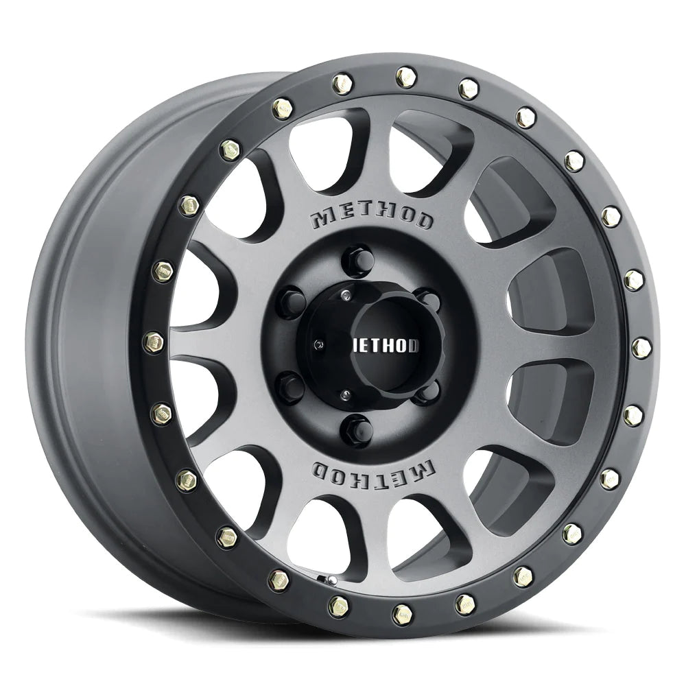 Method 305 NV TITANIUM - MATTE BLACK LIP 18x9 / 6x5.5 / -12/4.5, 108 Hub Bore - MR30589060812N