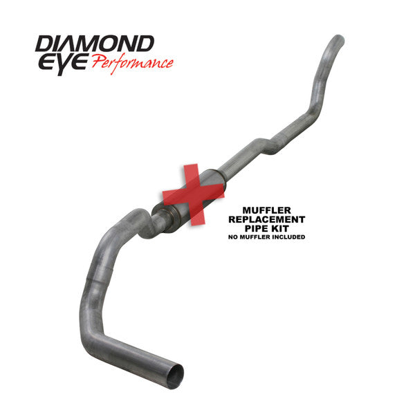 DIAMOND EYE 4" ALUMINIZED TURBO BACK SINGLE OUTLET EXHAUST 89-93 5.9L DODGE CUMMINS 2WD K4209A - Diamond Eye Muffler Diamond Eye Performance