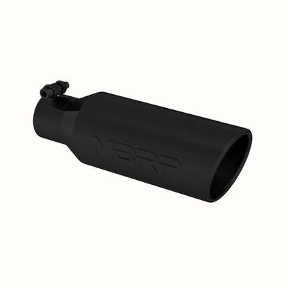 MBRP Universal Tip 4in O.D. Angled Rolled End 2.5in inlet 12in length Black - T5150BLK MBRP