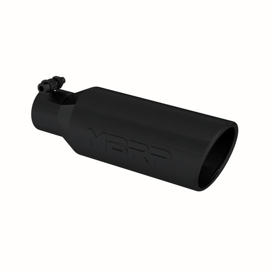 MBRP Universal Tip 4in O.D. Angled Rolled End 2.5in inlet 12in length Black - T5150BLK MBRP