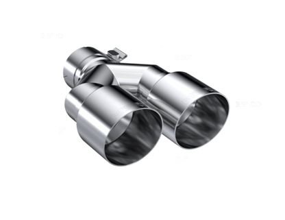 MBRP Tip, T304 Stainless Steel Tip; 2.5" inlet, Dual 3.5" OD Out single wall MBRP