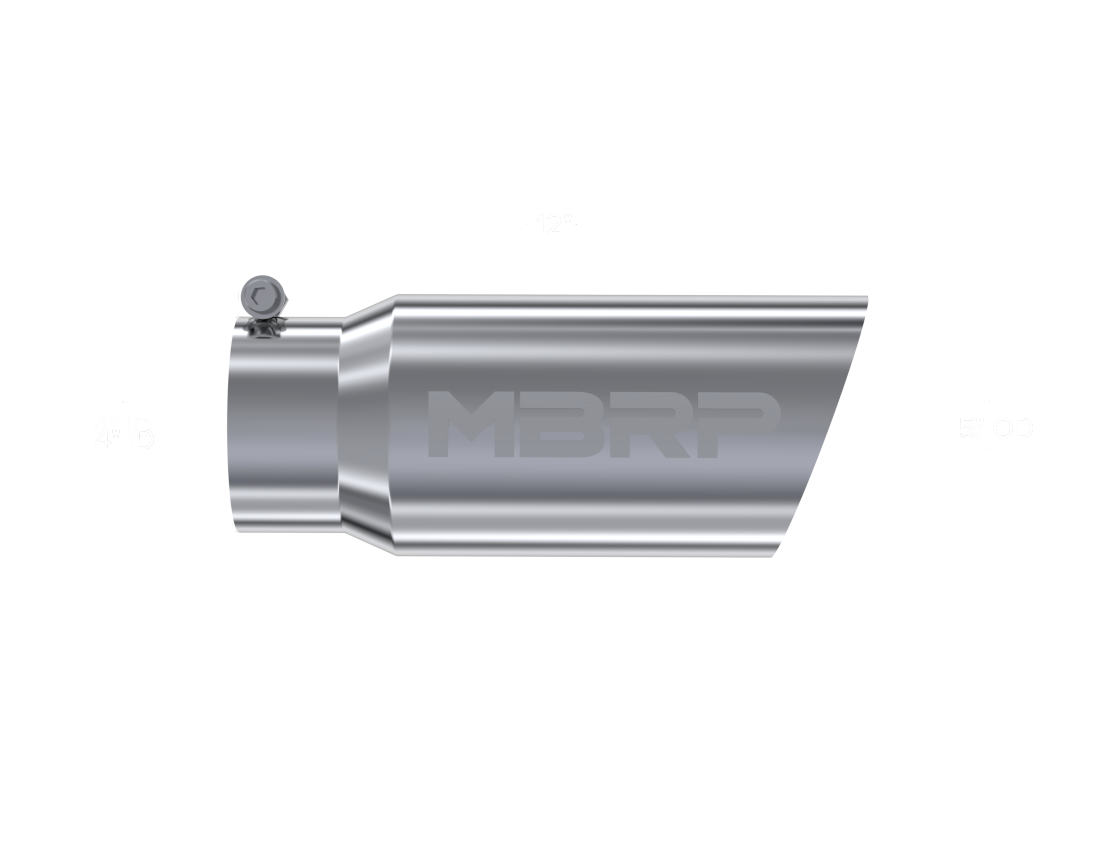 MBRP Universal Tip 5 O.D. Angled Single Walled 4 inlet 12 length - T5052 MBRP