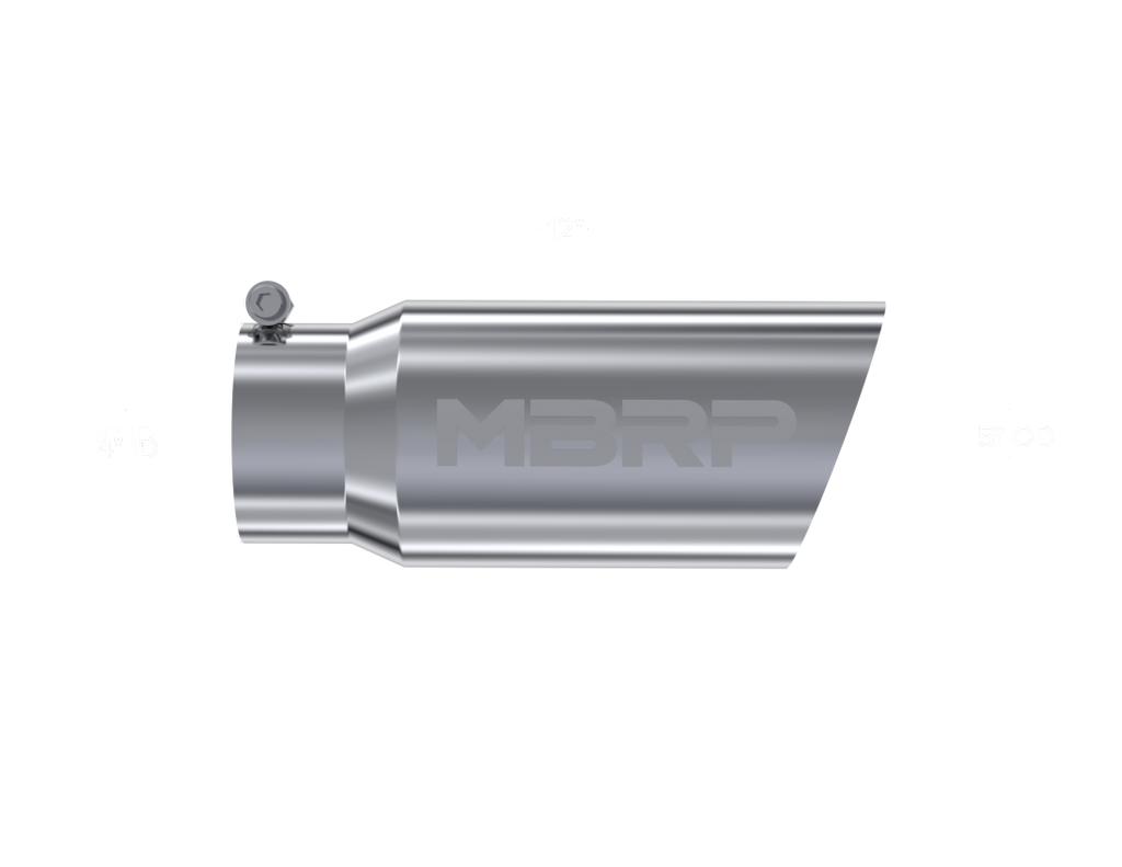 MBRP Universal Tip 5 O.D. Angled Single Walled 4 inlet 12 length - T5052