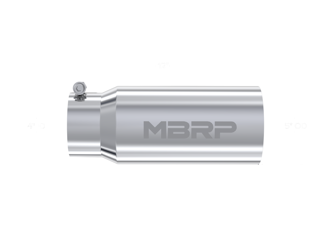 MBRP Universal Tip 5 O.D. Dual Wall Straight 4 inlet 12 length - T5049