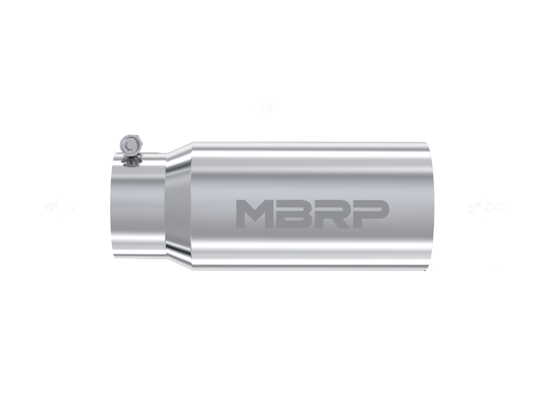 MBRP Universal Tip 5 O.D. Dual Wall Straight 4 inlet 12 length - T5049 MBRP