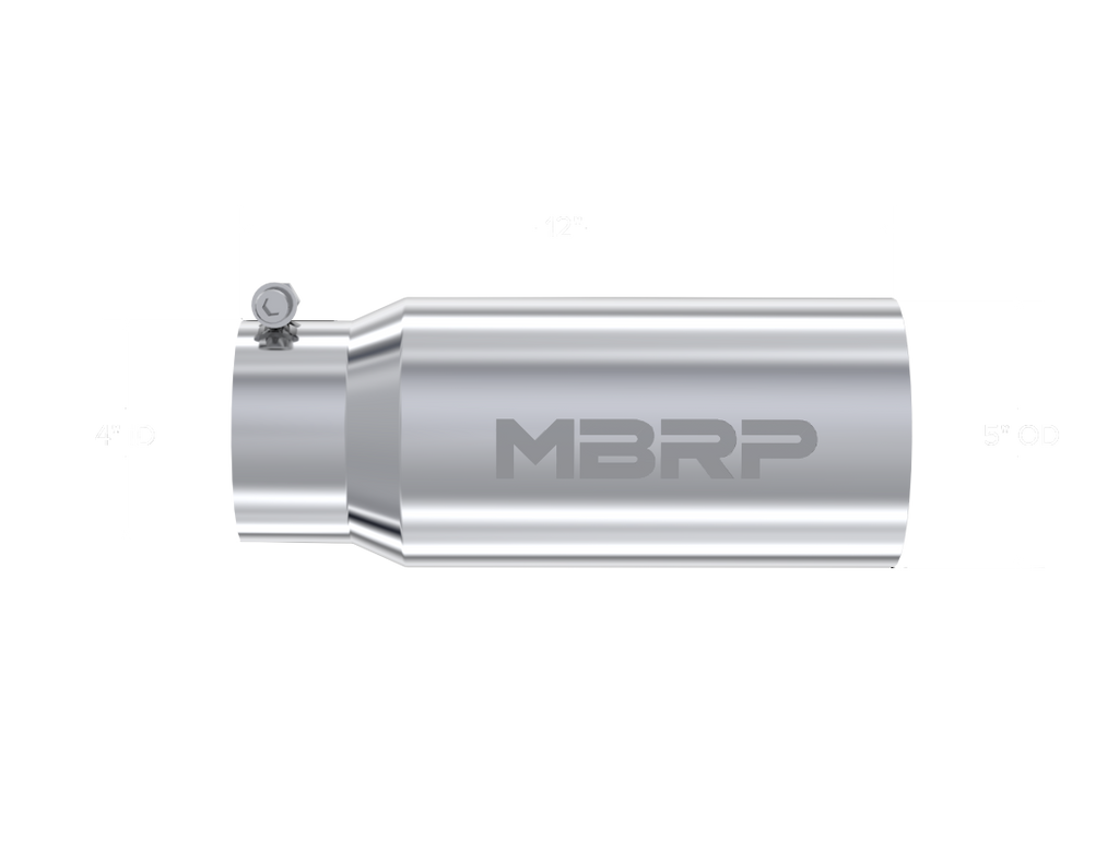 MBRP Universal Tip 5 O.D. Dual Wall Straight 4 inlet 12 length - T5049