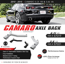 Load image into Gallery viewer, MBRP 2010-2015 Chevrolet Camaro 3.6L V6 3in Axle Back Dual Rear Exhaust (Street Profile) - S7021BLK