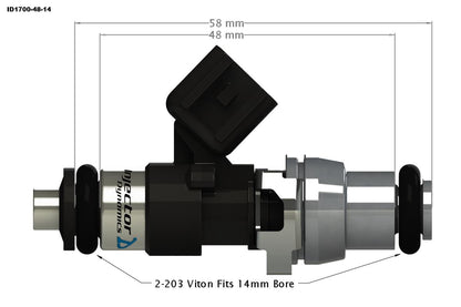 Injector Dynamics ID1700 Subaru STi (04-06) 1700cc Top Feed Injectors (Set of 4) - 1700.48.14.11.4 Injector Dynamics