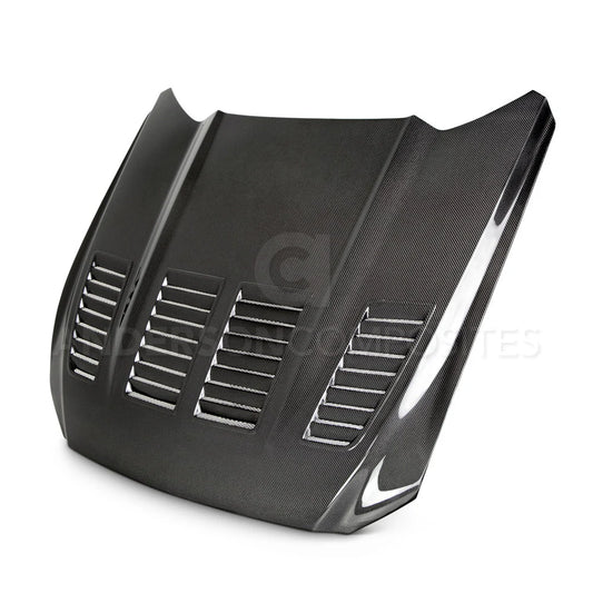 Anderson Composites 2015 - 2017 Mustang Double-Sided Carbon Fiber Type-TW Hood - AC-HD15FDMU-TW-DS