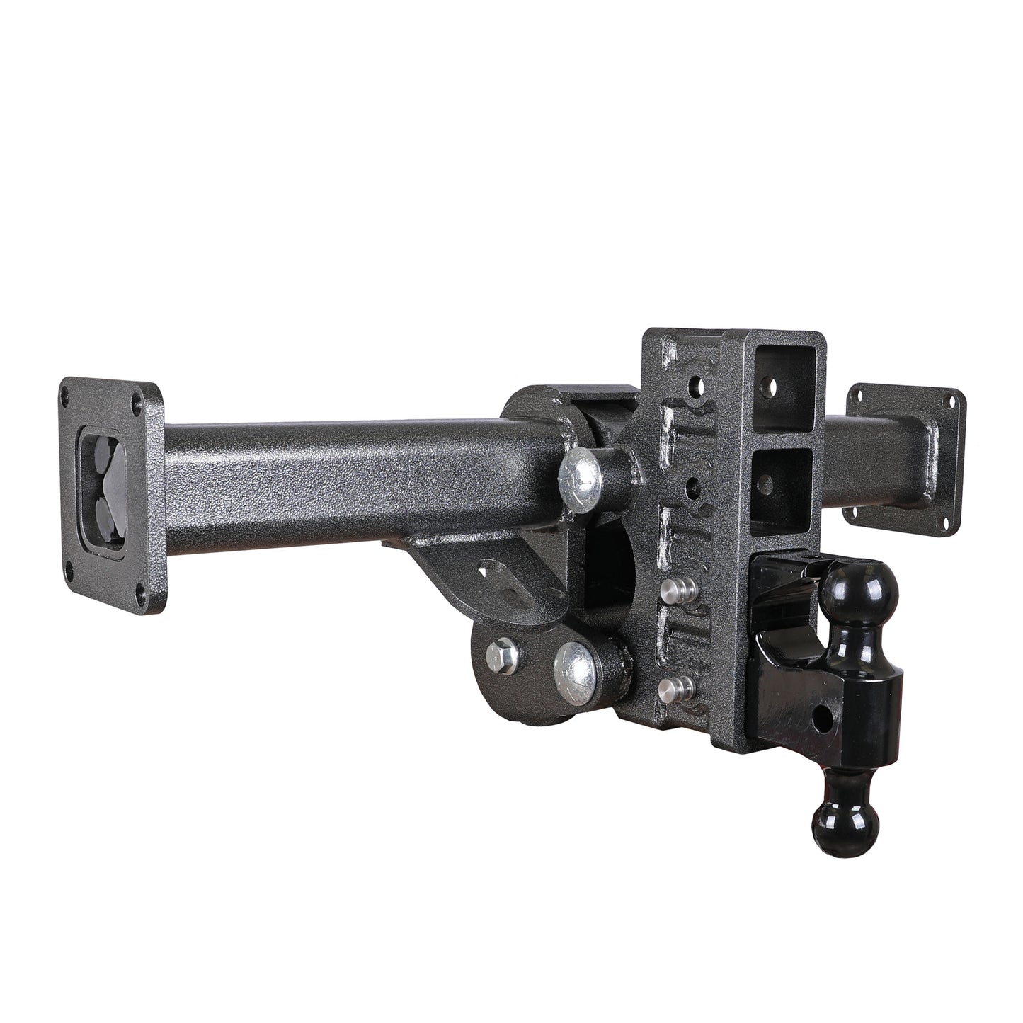 Gen-Y Traveller Torsion-Flex 2.5″ Shank 6″ Offset Drop 2.4K TW 21K Hitch Chassis Frame Mount &amp; GH-061 Dual-Ball &amp; GH-062 Pintle Lock - GH-6124
