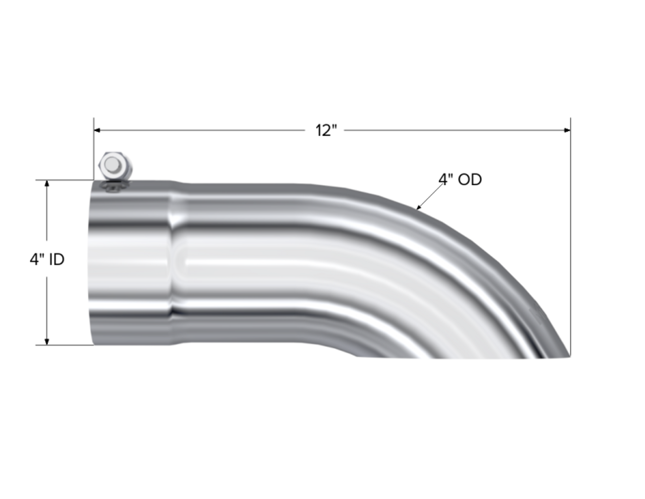 MBRP Universal Tip 4 O.D. Turn Down 4 inlet 12 length - T5081 MBRP