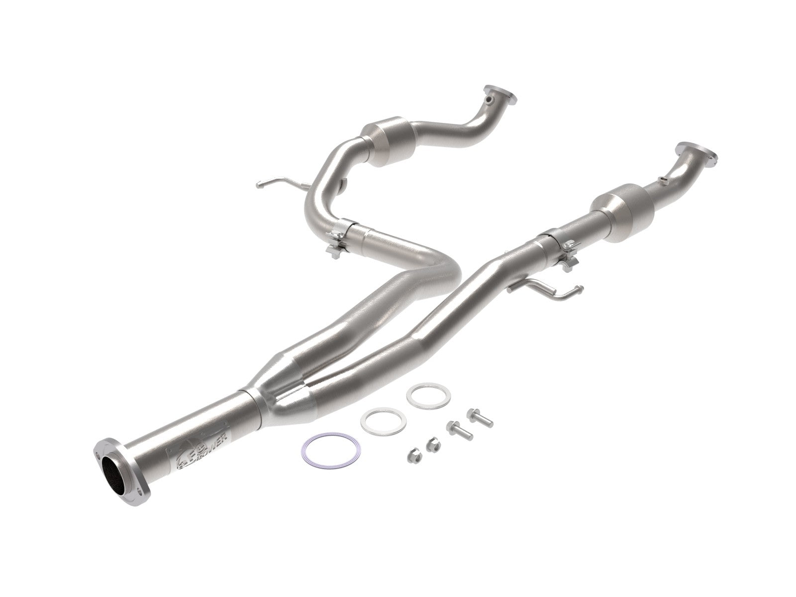 AFE Toyota Tacoma 16-18 V6-3.5L (2WD) Twisted Steel Y-Pipe 2-1/2 IN 409 Stainless Steel w/ Cat - 48-46011-RC aFe