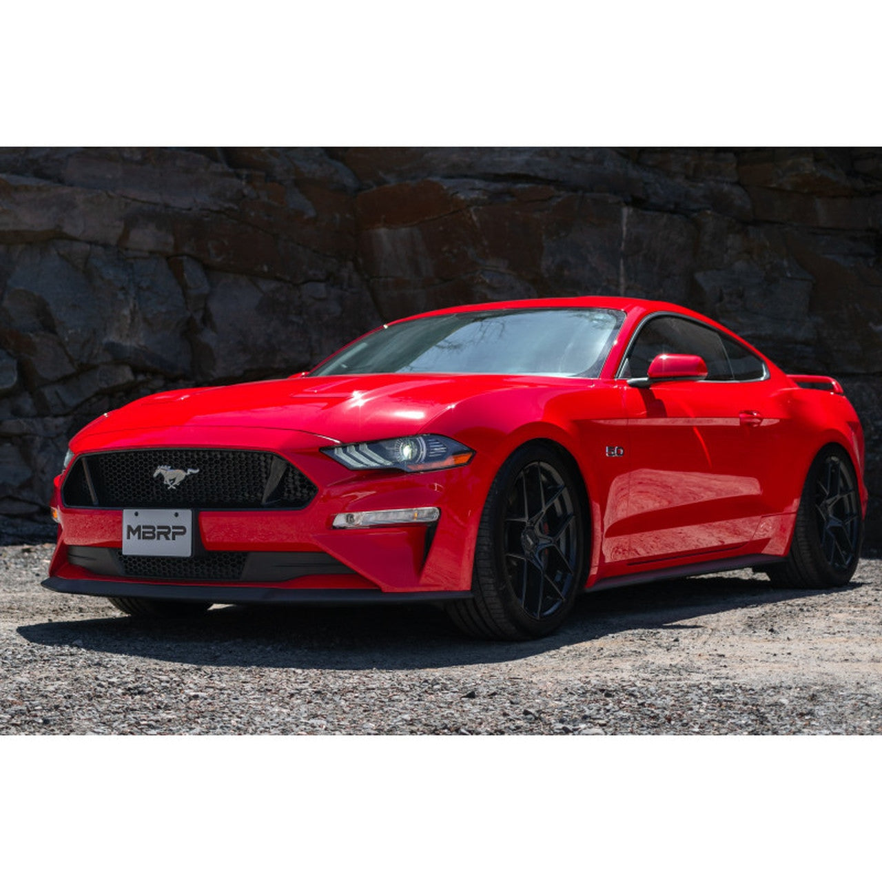 MBRP 2018-2023 Ford Mustang GT, 5.0L V8 3in Cat-Back, Black Coated Quad Rear Exit (Street Profile) - S7205BLK MBRP