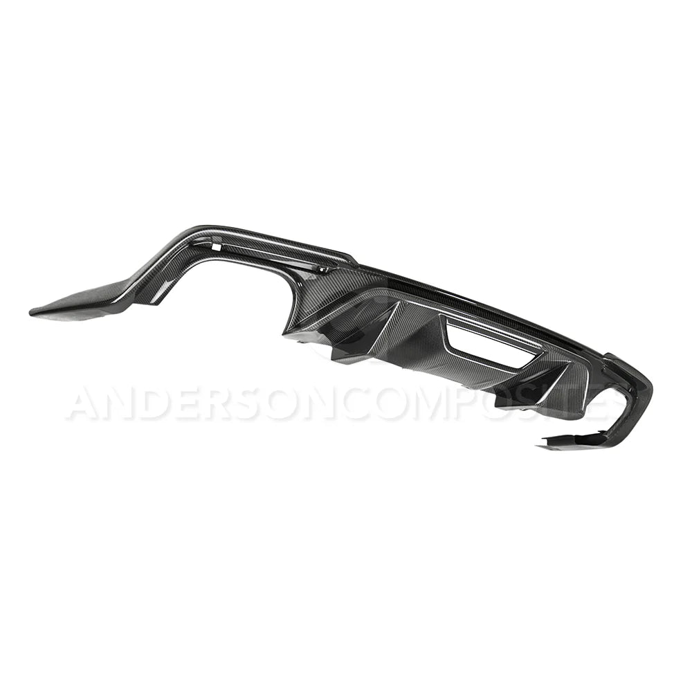 Anderson Composites 18-23 Ford Mustang OE Carbon Fiber Quad Tip Rear Diffuser - AC-RL18FDMU-AO