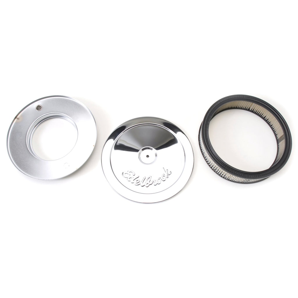 Edelbrock Pro-flo Chrome 10" Round Air Cleaner With 2" Paper Element - 1208