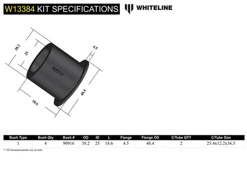 WHITELINE 1/1990-2000 LEXUS SC300 / SC400 FRONT STEERING RACK & PINION MOUNT BUSHING KIT - W13384 Whiteline