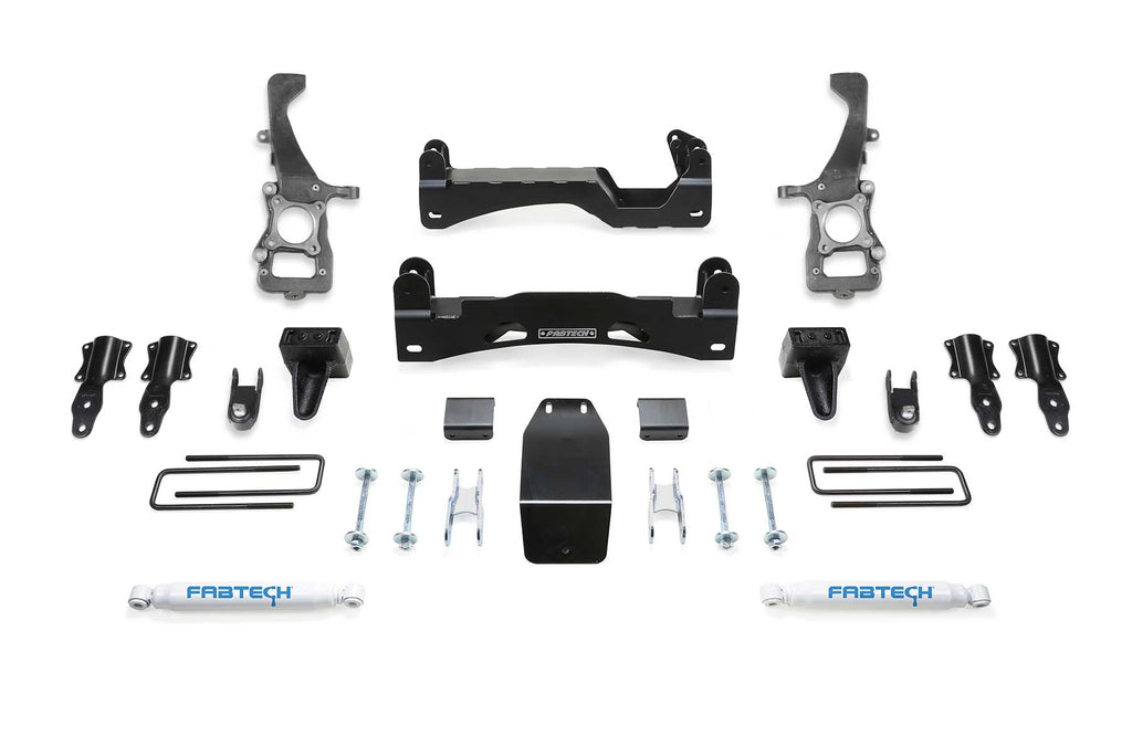 Fabtech 21-23 Ford F150 4WD 6″ LIFT KIT W/ FRONT STOCK COILOVER SPACERS & REAR PERFORMANCE SHOCKS – K2371