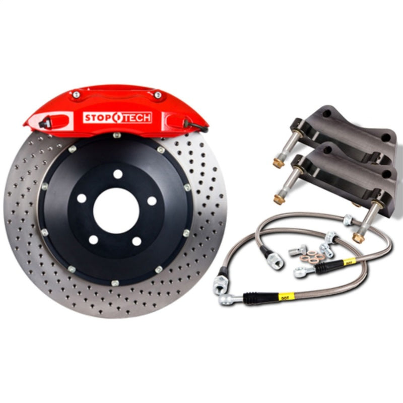 StopTech BBK 01-07 BMW M3 (E46) Front ST-40 Red Caliper Drilled 355x32 Rotors Stoptech