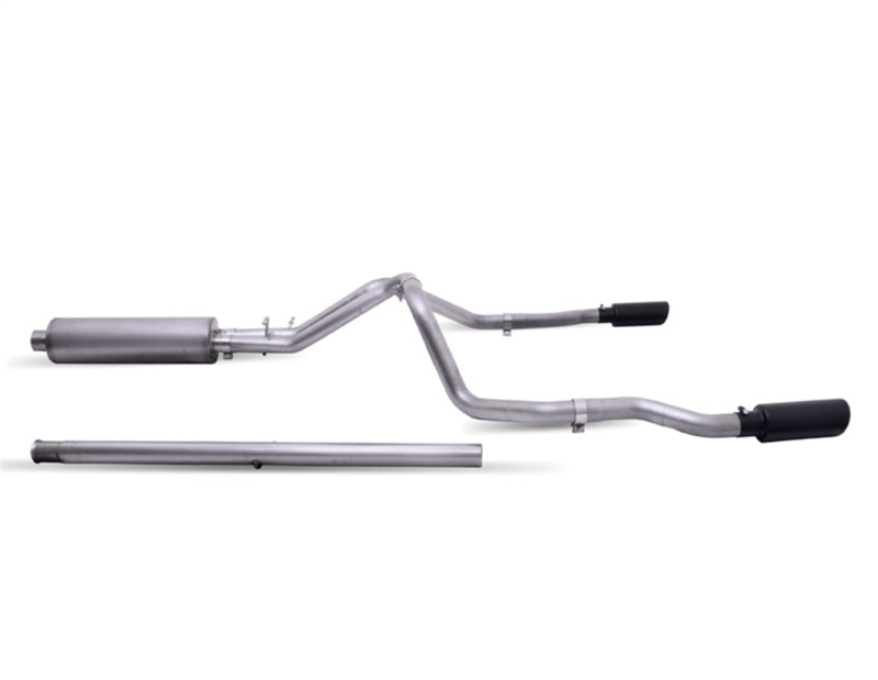 Gibson 20-21 Chevy Silverado 6.6L 2.5in Cat-Back Dual Split Exhaust System Stainless - Black Elite Gibson