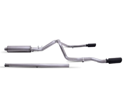 Gibson 20-21 Chevy Silverado 6.6L 2.5in Cat-Back Dual Split Exhaust System Stainless - Black Elite Gibson