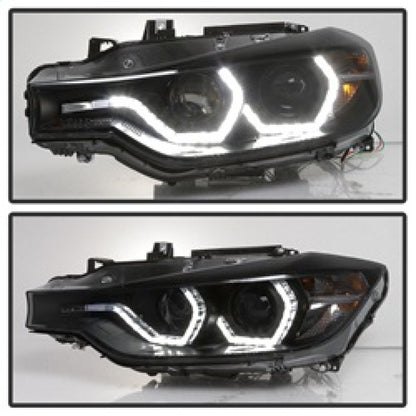 Spyder 12-14 BMW F30 3 Series 4DR Projector Headlights - LED DRL - Blk Smoke PRO-YD-BMWF3012-DRL-BSM SPYDER