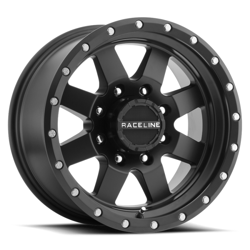 Raceline 935B Defender 17x9in / 8x165.1 BP / 0mm Offset / 130.81mm Bore - Satin Black Wheel