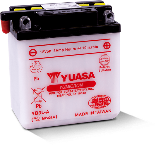 Yuasa YB3L-B Yumicron 12 Volt Battery Yuasa Battery