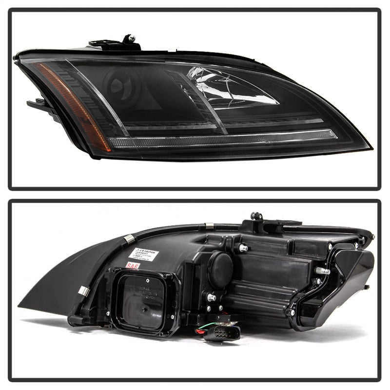 Spyder 08-15 Audi TT Halogen Projector Headlights w/Seq Turn Signal - Black (PRO-YD-ATT08-BK) SPYDER