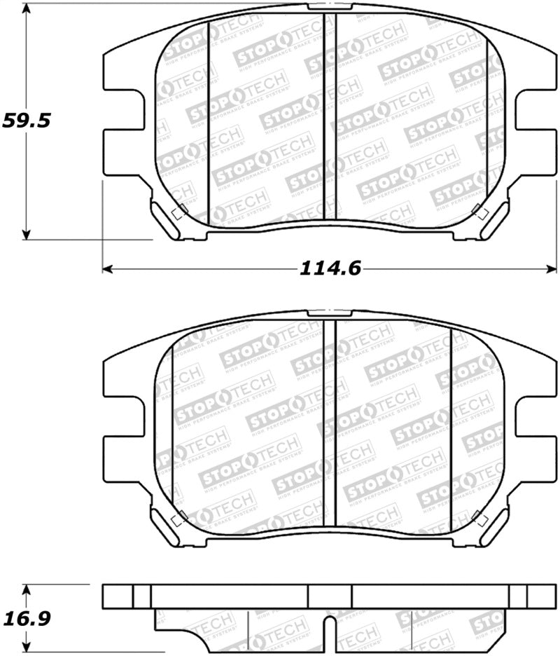 StopTech Premium Ceramic Brake Pads - 308.09300