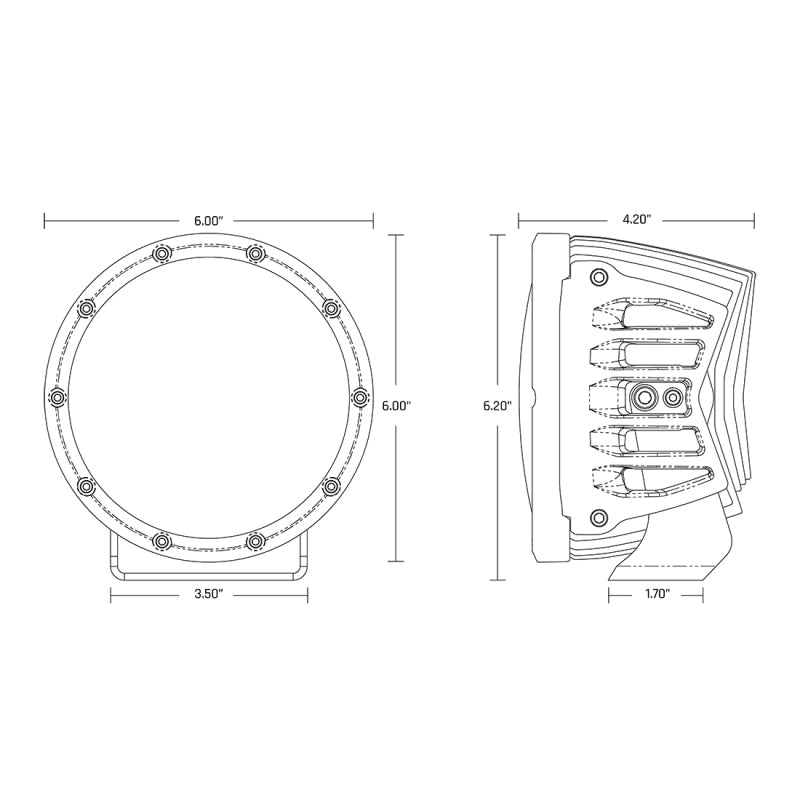 Rigid Industries 360-Series 6 Inch Spot with Amber PRO Lens Pair - 36210