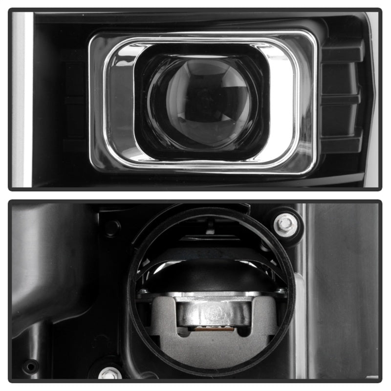 Spyder Ford F250/350/450 11-16 V2 High-Power LED Headlights-White Light Bar-Black PRO-YD-FS11V2PL-BK SPYDER