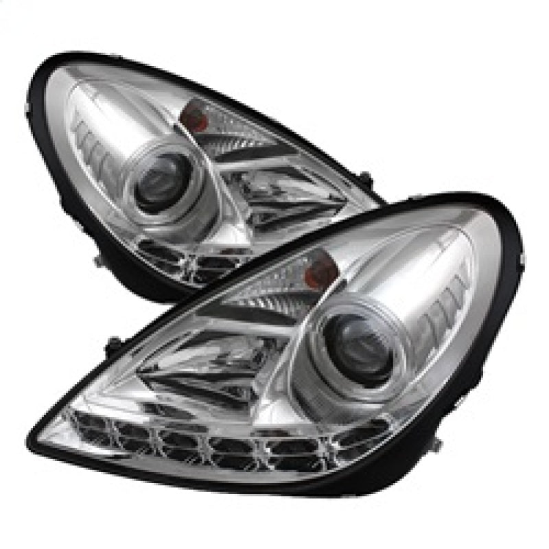 Spyder Mercedes Benz SLK 05-10 Projector Headlights Halogen Model- DRL Chrm PRO-YD-MBSLK05-DRL-C SPYDER