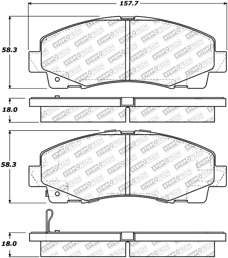 StopTech Street Disc Rear Brake Pads - 305.11020